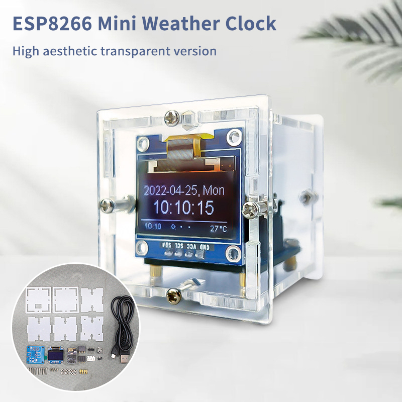 ESP8266 Mini Weather Clock Kit - Diy Electronics Project Kit ulasan dan harga