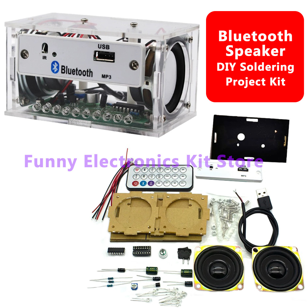 DIY White Stereo Bluetooth Spe - Diy Electronics Learning Kit ulasan dan harga