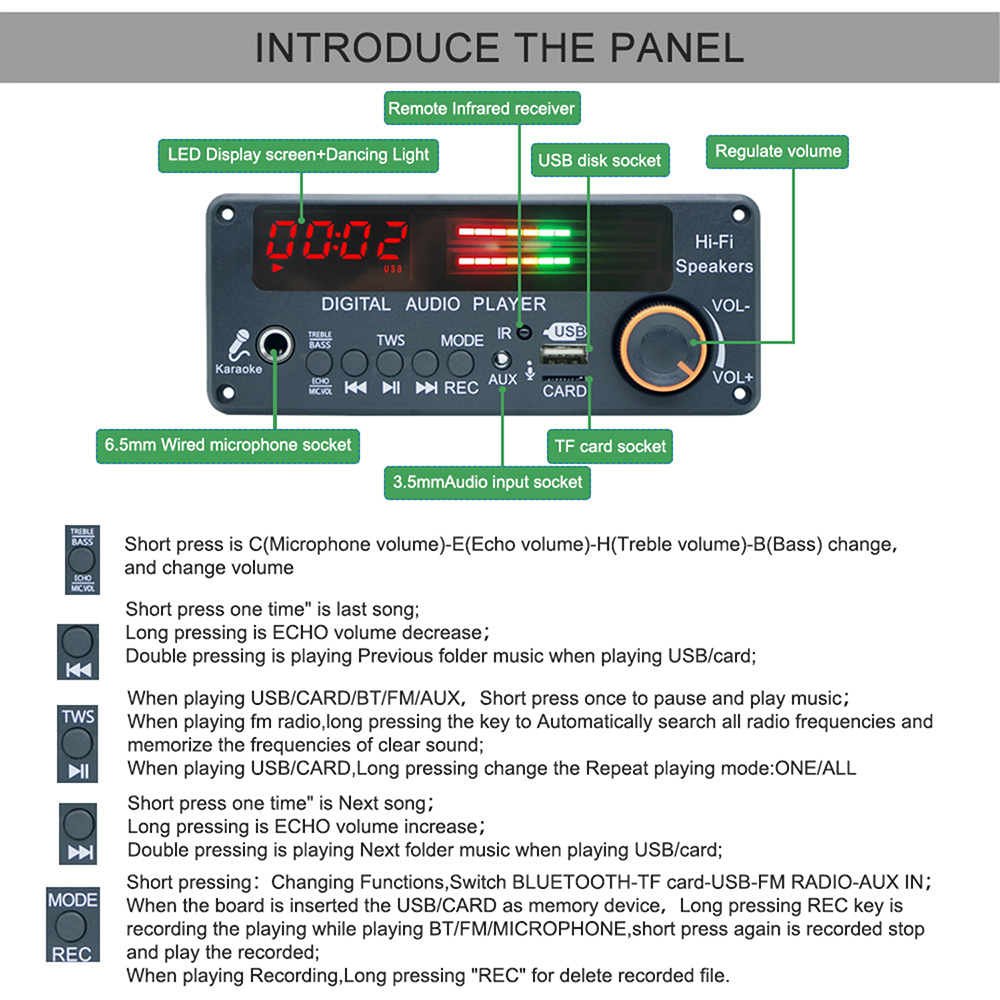 DC12V MP3 WMA WAV Decoder Boar - Diy Audio Electronics Kit ulasan dan harga